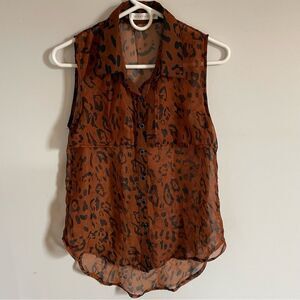MINKPINK sheer animal print tank | Sz XS